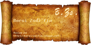Bersi Zsófia névjegykártya
